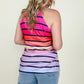 Multicolor Hollowed Out Striped Tank Top