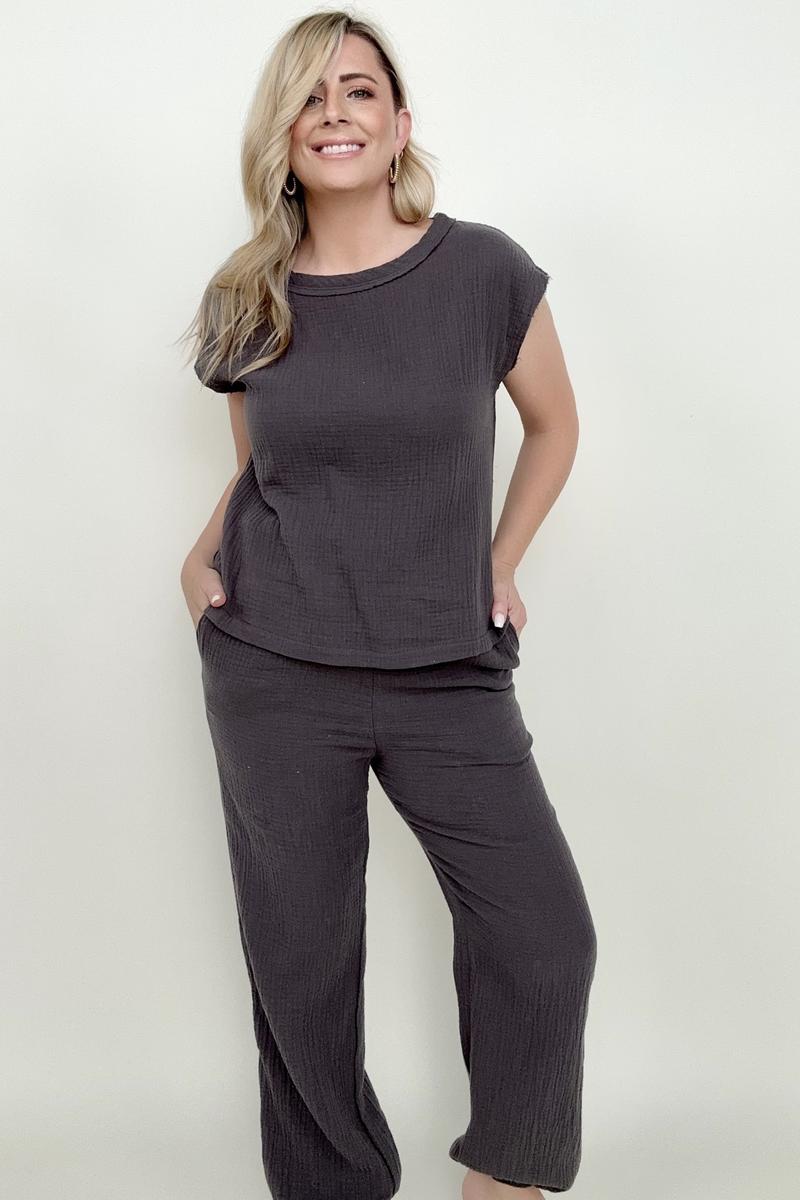 Muslin Top And Jogger Set