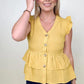 Button-Down Ruffle Hem Top - 2 Colors